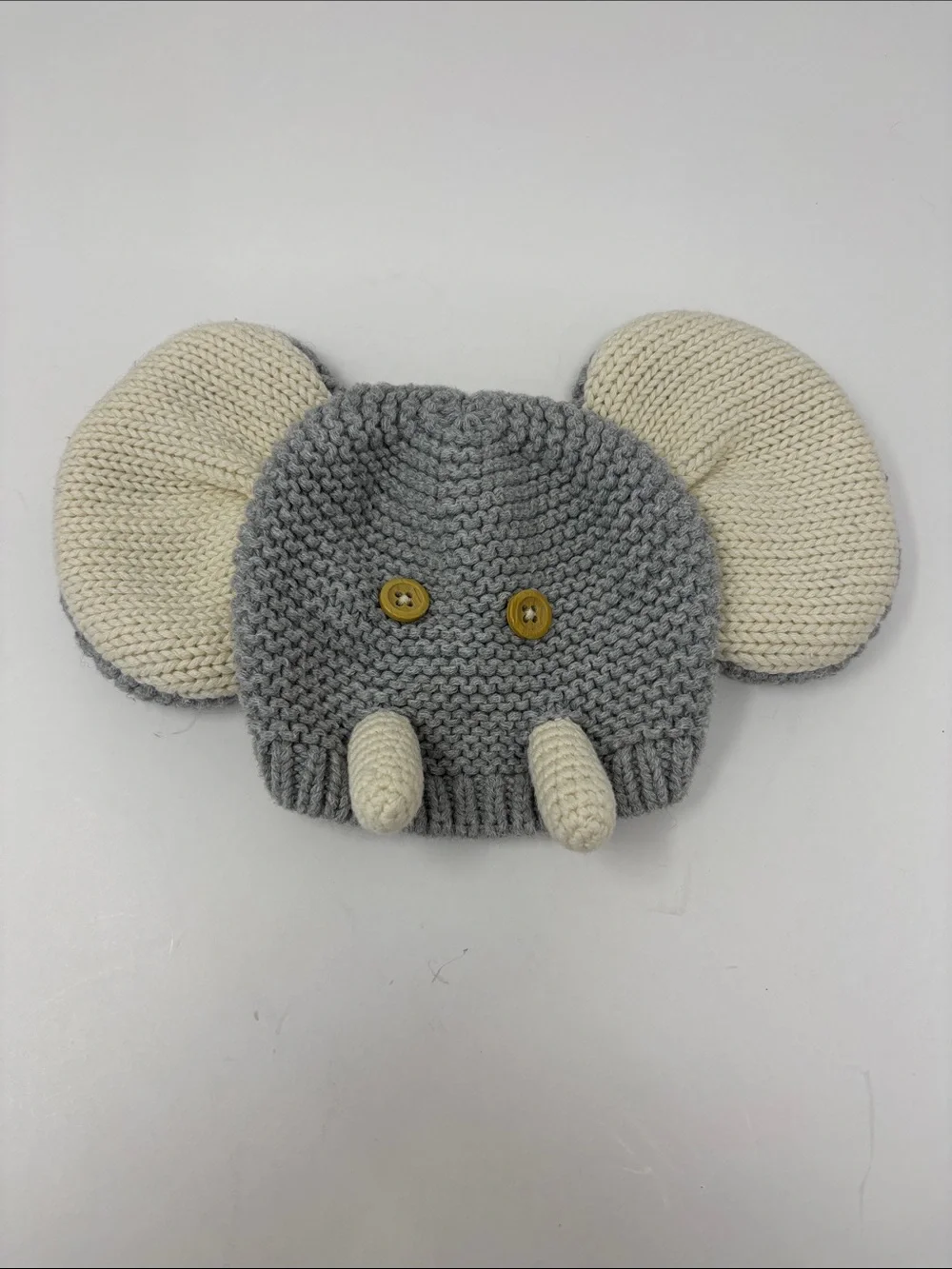 Baby Gap Knit Elephant Hat Size: 0-3 Months Gray/Tan